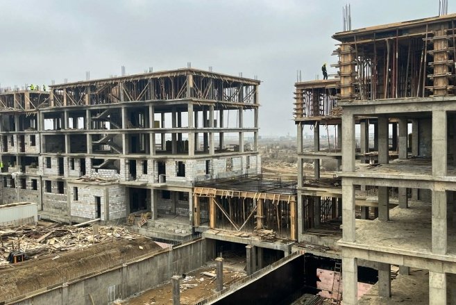 Ağdam şəhərində 2-ci faza üzrə yaşayış kompleksi beton işləri